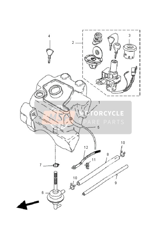 Yamaha YQ50 AEROX 2010 Fuel Tank for a 2010 Yamaha YQ50 AEROX